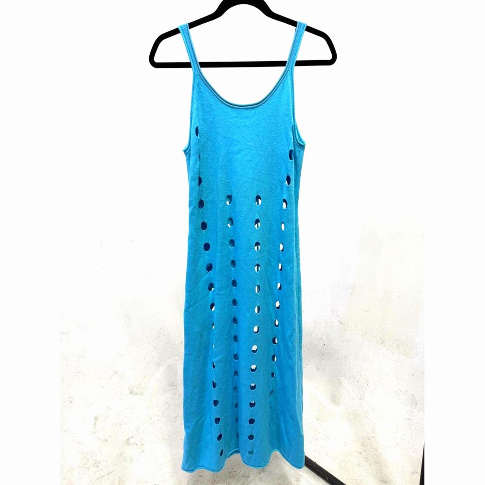 House of Sunny canopy knit midi sleeveless dress sky blue